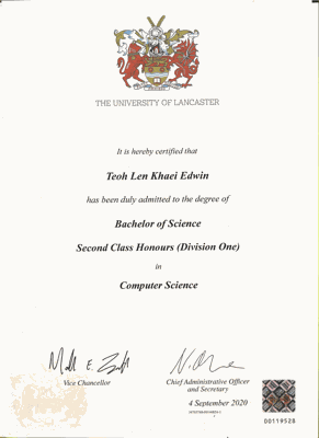 Lancaster University - Bachelor of Science in Computer Science